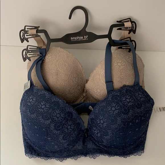 sophie b. Other - LSophie B Bra Steel Blue Nude Beige 34E(DD)